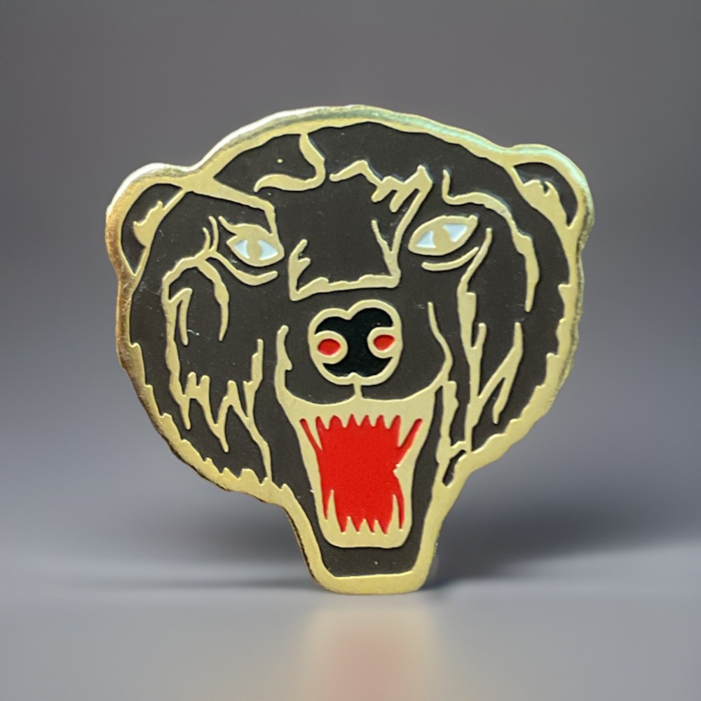 Enamel Black Bear Mascot Backpack Lapel Hat Pinback Pin