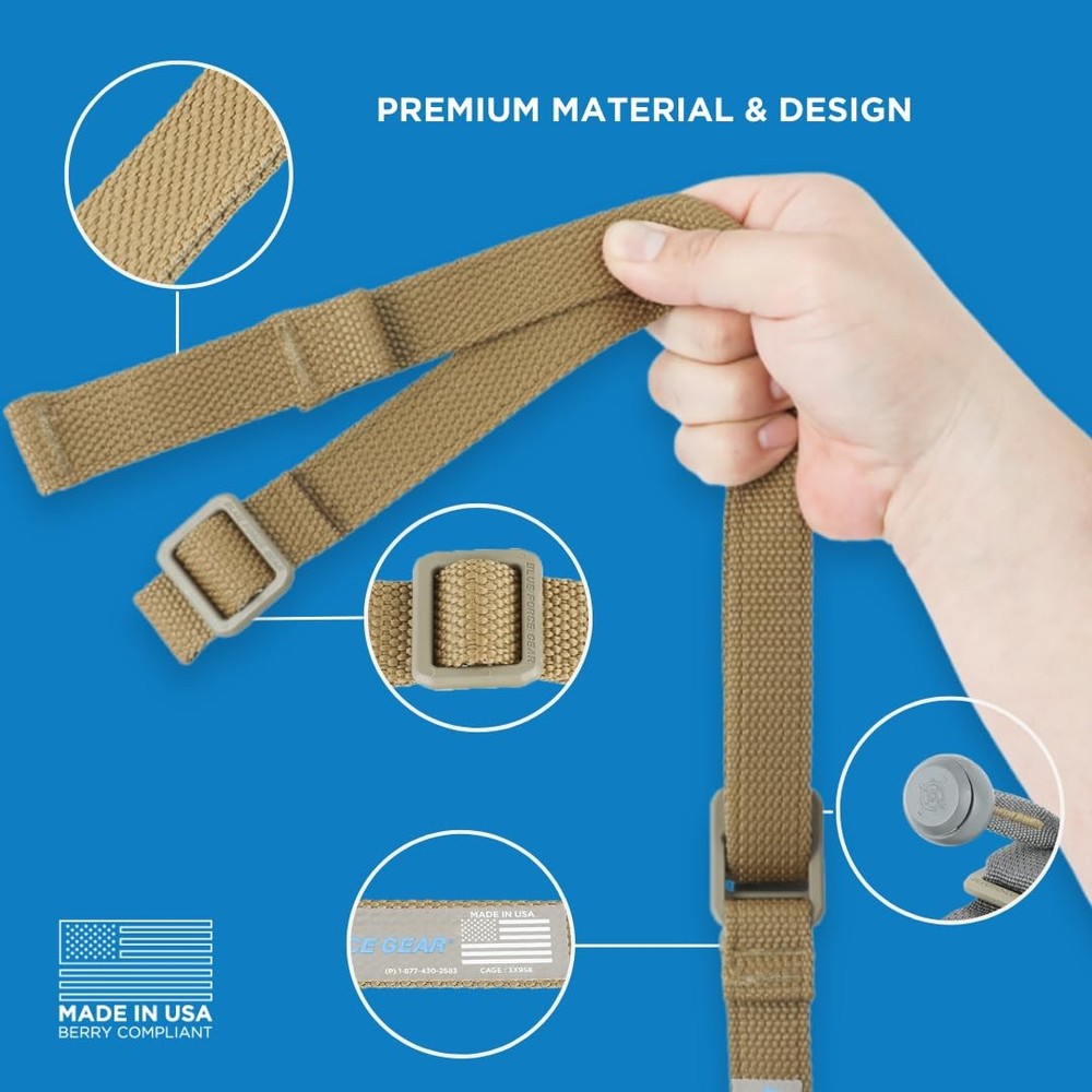 Blue Force Gear GMT Sling - Adjustable Nylon Strap with Secure Double-Locking Bu