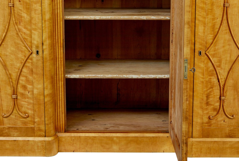 MID 19TH CENTURY SWEDISH BIRCH BUFFET SIDEBOARD