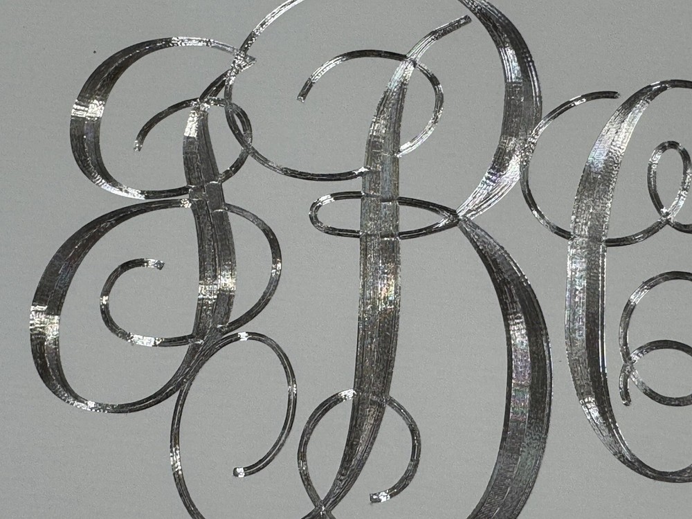 Engraved Custom Personalized Monogram Diamond Etched White License Plate Car Tag