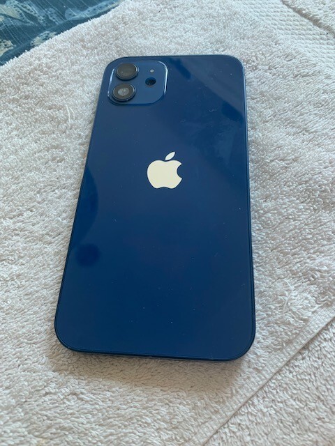 Apple iPhone 12 rear back housing glass chasis blue (D)