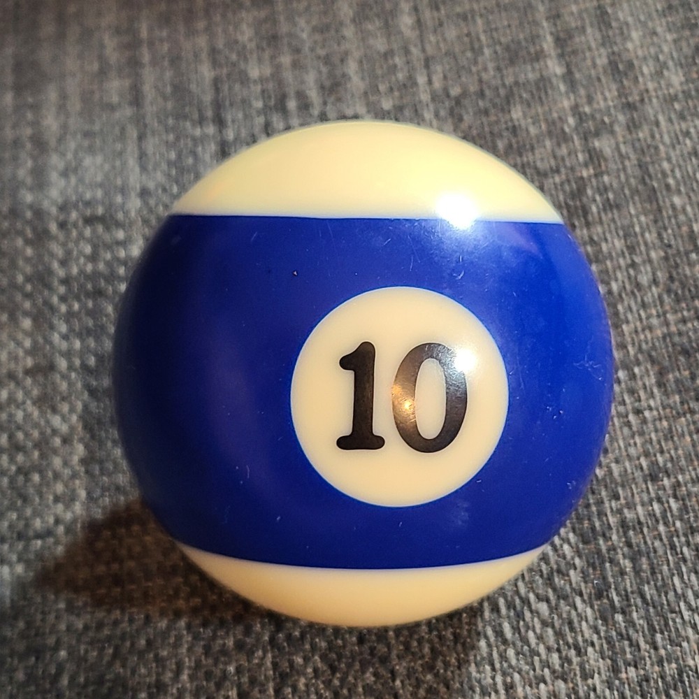 Vintage # 10 Blue Stripe Pool Ball Replacement 2.25" Bold Numbering