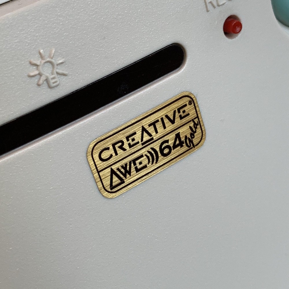Creative Sound Blaster AWE 64 GOLD Computer Case Badge Sticker 386 486 Pentium