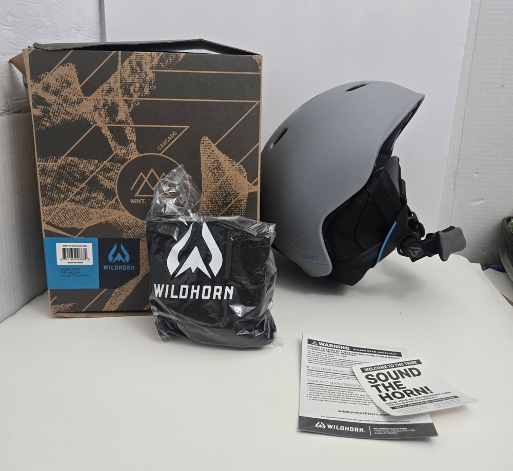 Wildhorn Drift Snowboard Helmet Stone Gray MEDIUM Ski