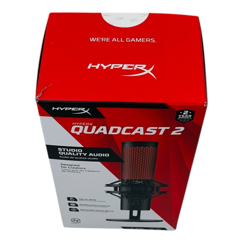 HyperX QuadCast 2 USB Microphone Black for PC Mac PS5 PS4