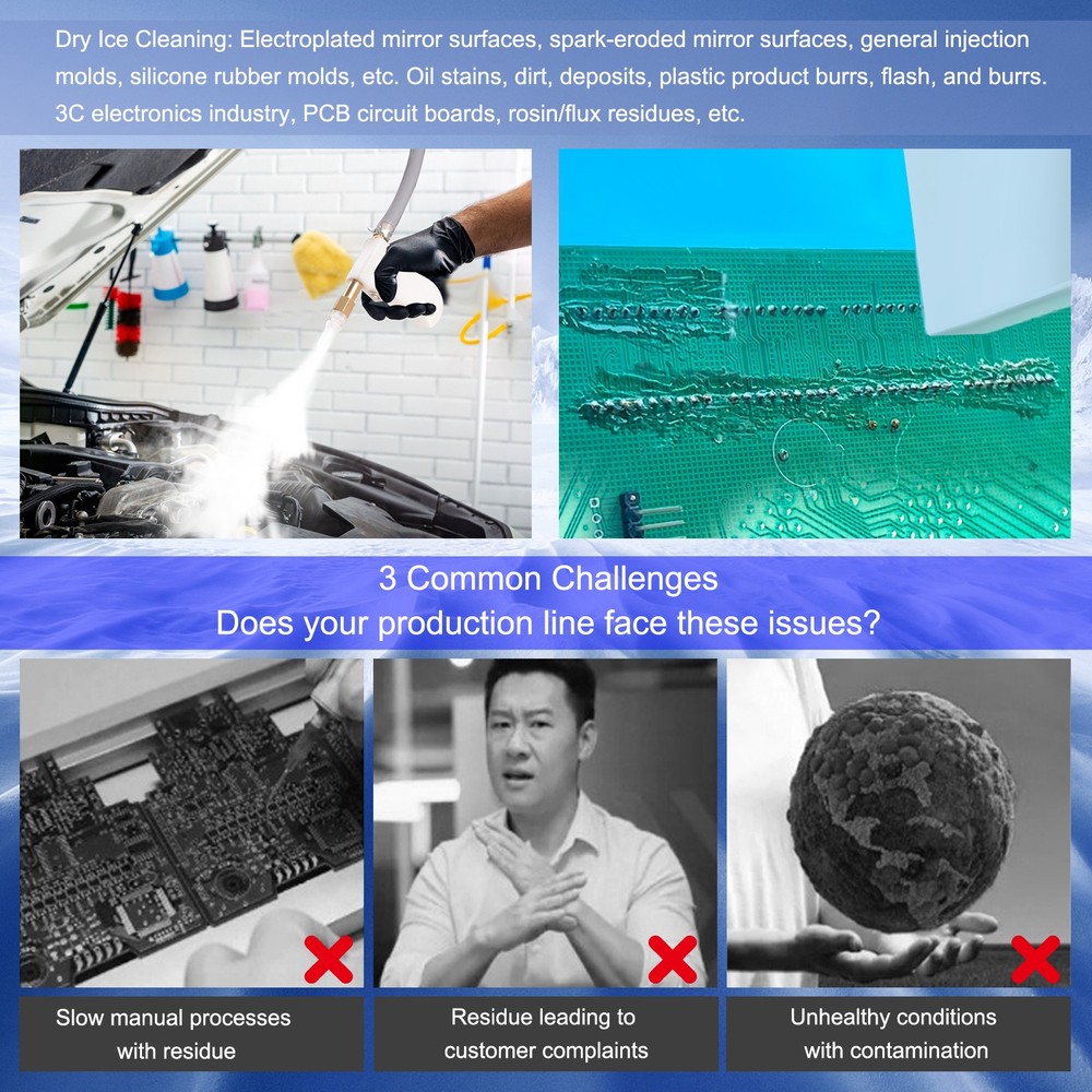 Portable Mini Dry Ice Blasting Machine Cleaning Machine For PCB Burrs Remove AU