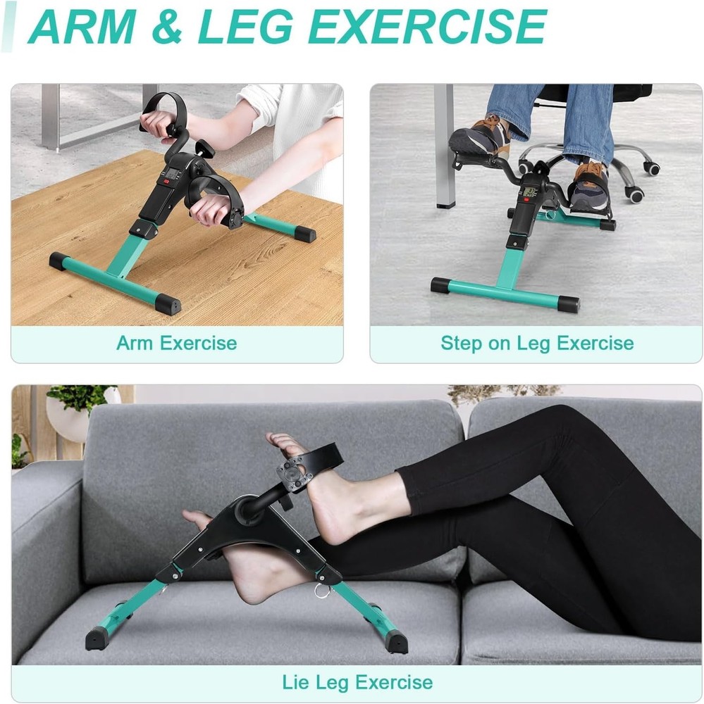 Folding Pedal Exerciser, Under Desk Pedal Exerciser, Arm and Leg Exercise