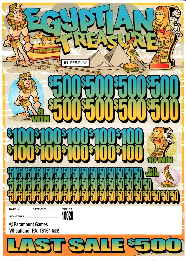 Pull Ticket - Tab - Jar - EGYPTIAN TREASURE