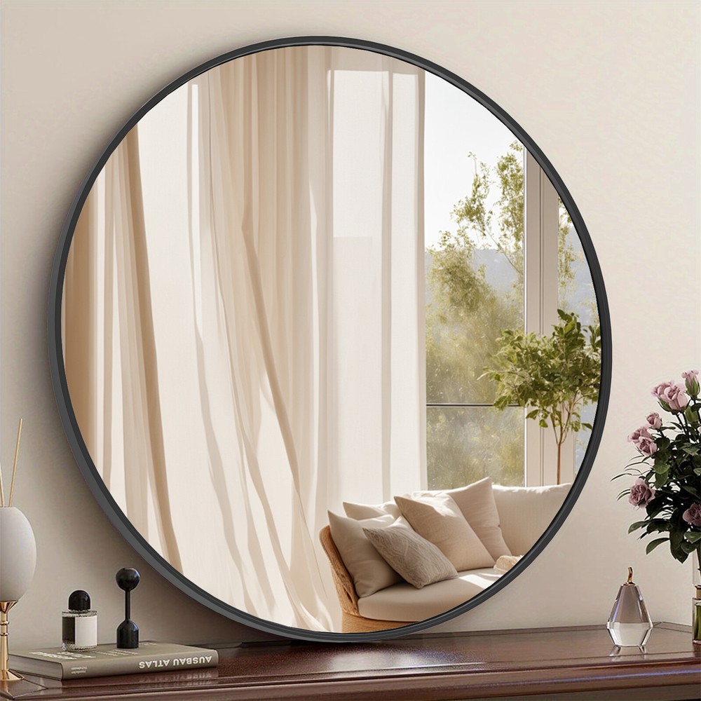 Round Wall Mirror Bathroom Mirror for Over Sink, Circle Wall Mounted Mirror