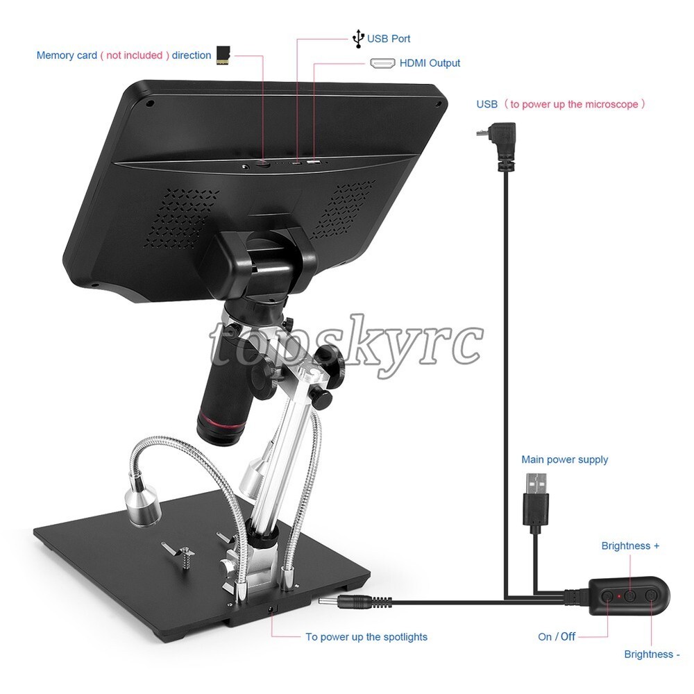 Andonstar AD409 4MP Wifi Microscope Digital Microscope with 10.1 LCD Screen SZ