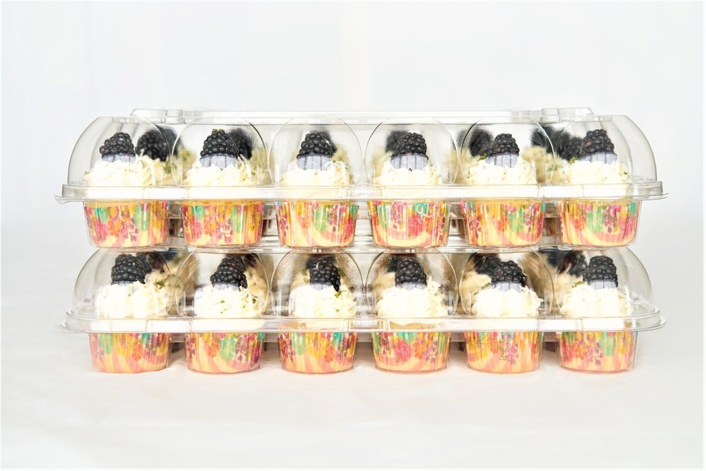 CUPCAKE CONTAINERS STACKABLE 24 COMPARTMENT -10 PACK CUPCAKE BOX CARRIER HOLDER