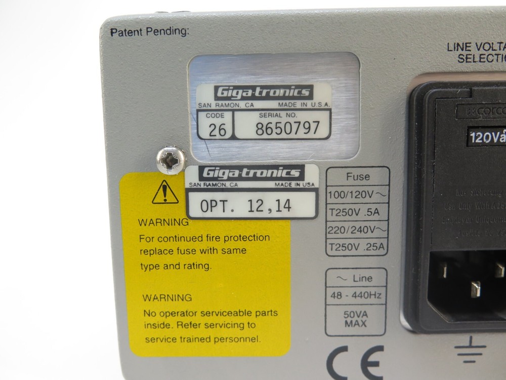 Gigatronics 8652A Universal RF Power Meter Options 12, 14