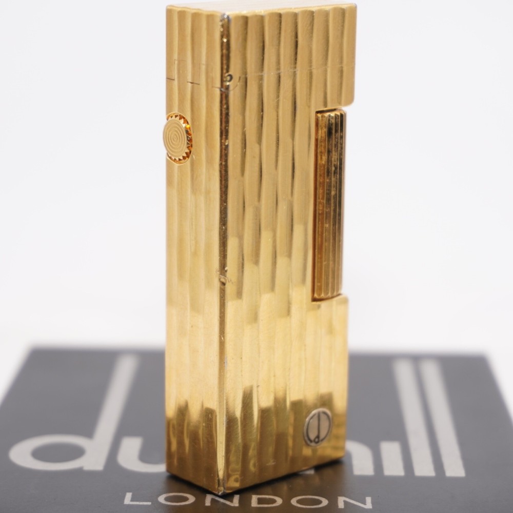 Dunhill Lighter Gold Bambo Pattern-Ultrasonically Cleaned_Working