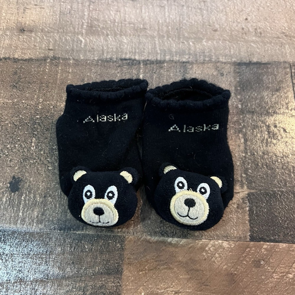 Alaska Black Bear Baby Play Socks (Size 6-18M)