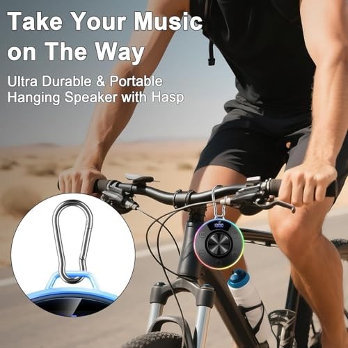 Bluetooth Shower Speaker, Portable Bluetooth 5.4 Speaker with 360°HD black