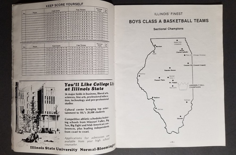 1977 Illinois Class A Boys State Basketball Tournament Program