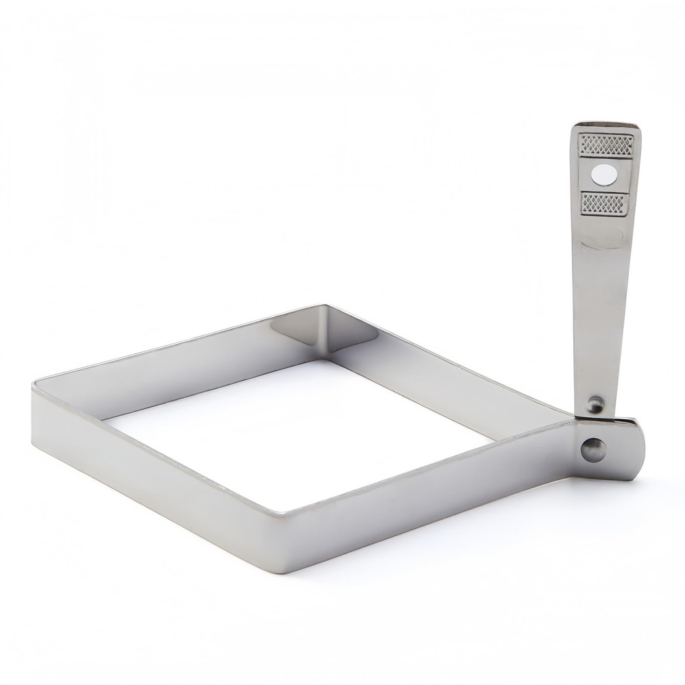 Square Egg Mold for Griddle Stainless Steel Ring with Collapsible Handle