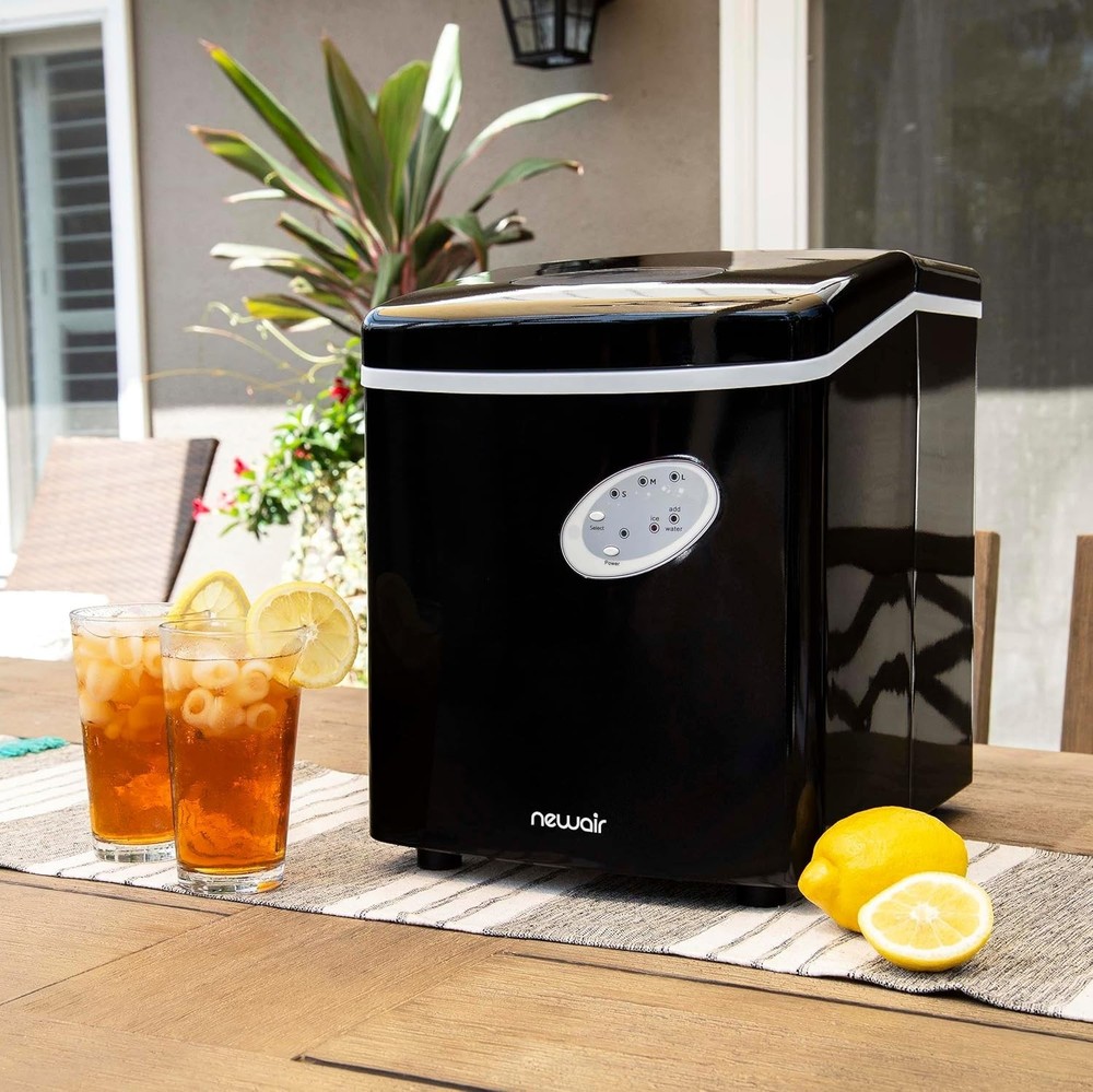Counter Top Ice Maker Machine (Black), Compact Automatic Ice Maker, Cubes Ready