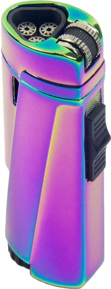 Triple Jet Cigar Torch Lighter Windproof Refillable Butane Flint Wheel Ignition
