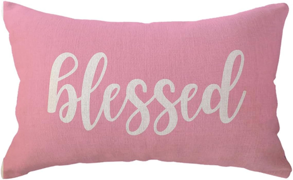 Blessed Lumbar Throw Pillow Covers Farmhouse Rustic Decorative Rectangular/Waist