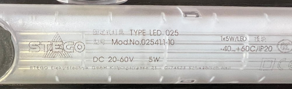 Stego 02541.1-10 Ecoline LED Light with Motion Sensor, DC 20-60V, 5W