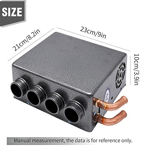 12V Car Auxiliary Heater, 4 Ports Universal Underdash Compact 4 Front Vents