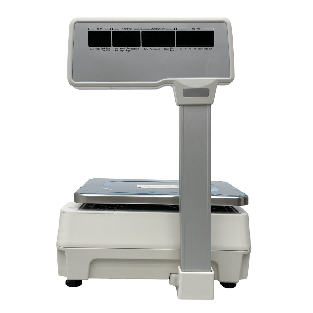 110V Commercial Digital Price Computing Scale Thermal Label Printer 4window Pole