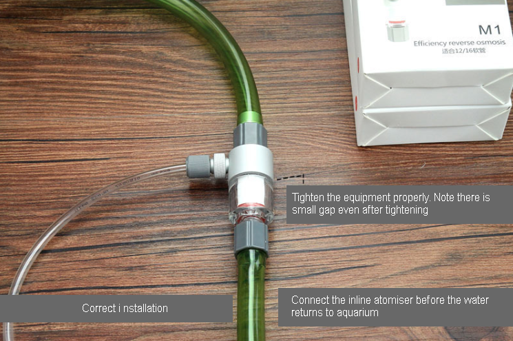 QANVEE Inline CO2 Atomizer Diffuser Aquarium Planted Tanks Aquascape