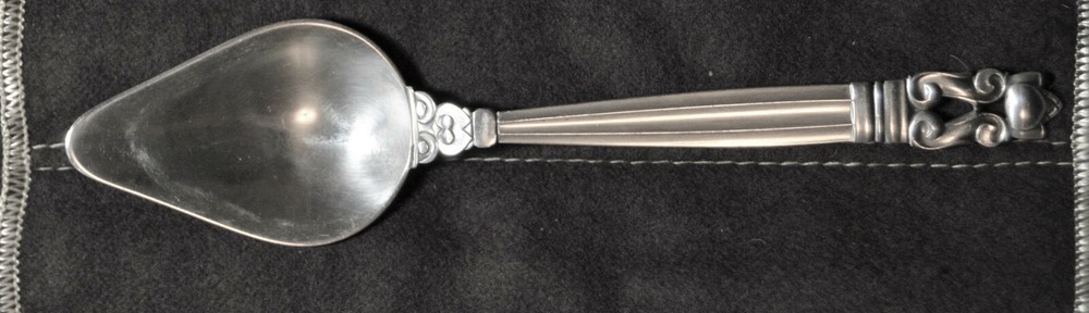 Georg Jensen Sterling Silver Fruit Spoon Acorn Pattern (Mid-Century Modern)