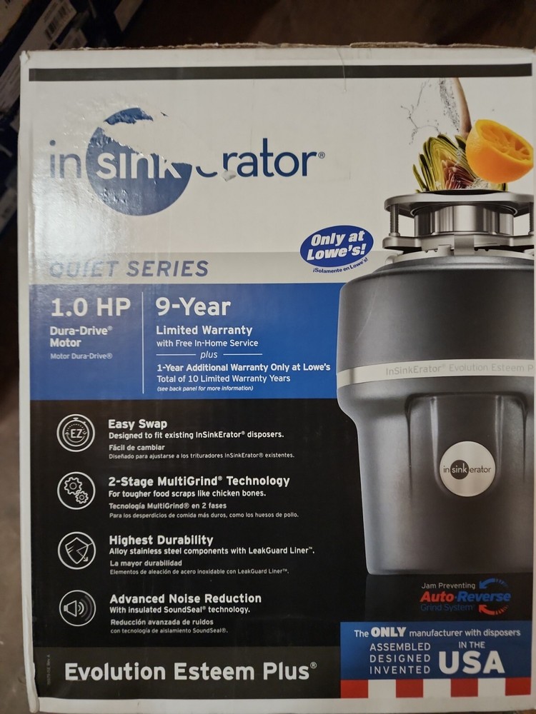 InSinkErator Evolution Esteem Plus 1HP Food Waste Garbage Disposer Disposal New