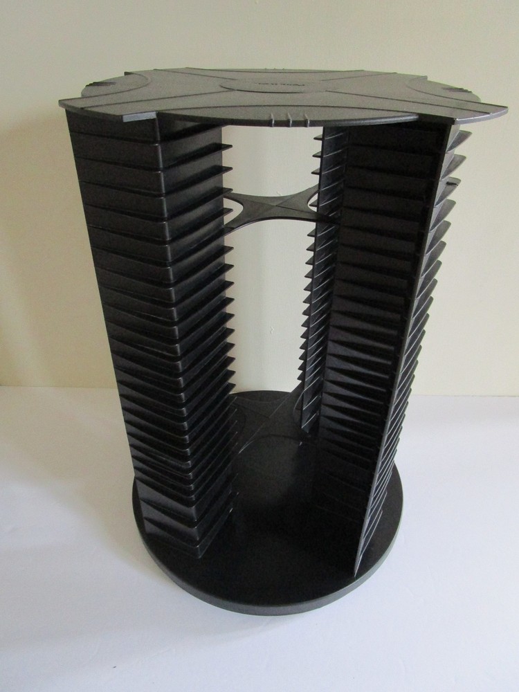 Fellowes 112 CD Compact Disc rotating storage organizer holder rack case black