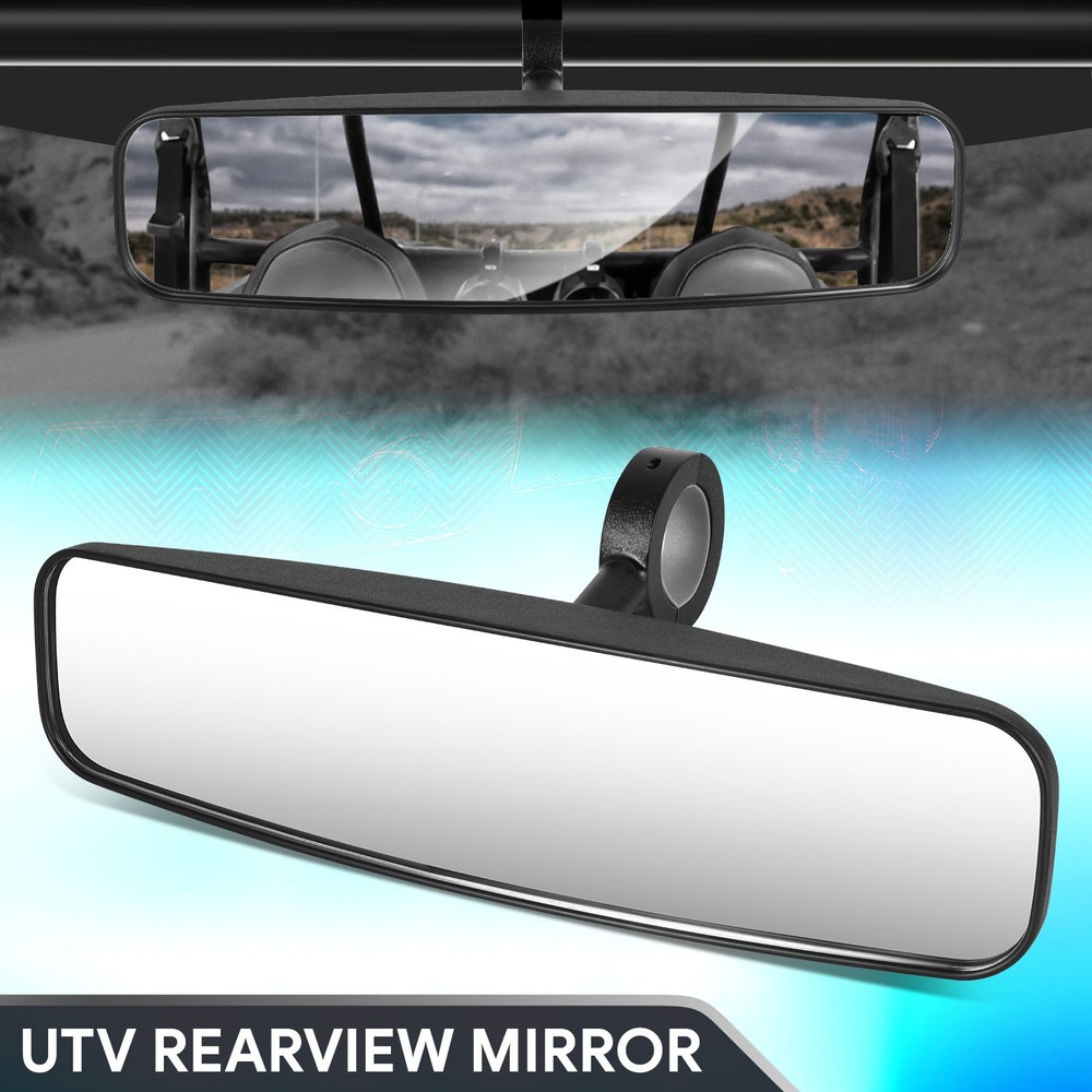 Universal Roll Cage Bar Mount UTV Convex Glass Side View Mirrors w/ Bracket