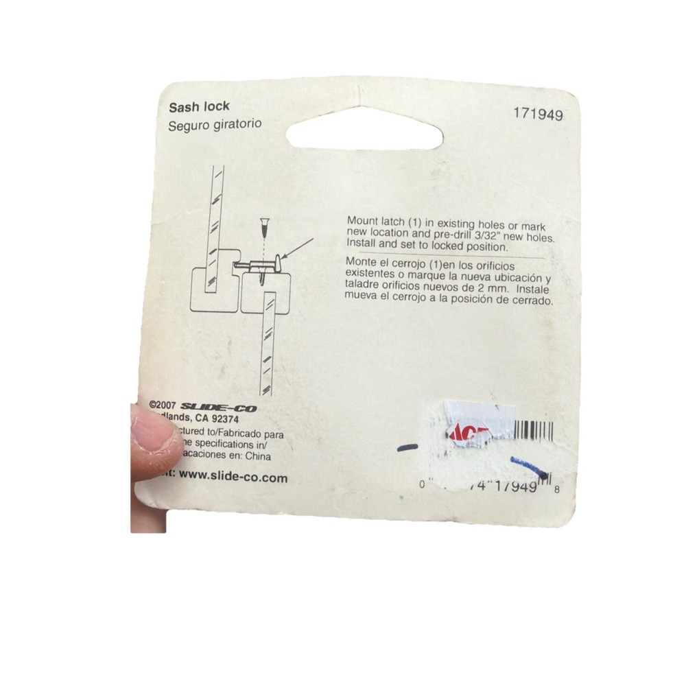 Slide-co Window Sash Lock BLACK 171949