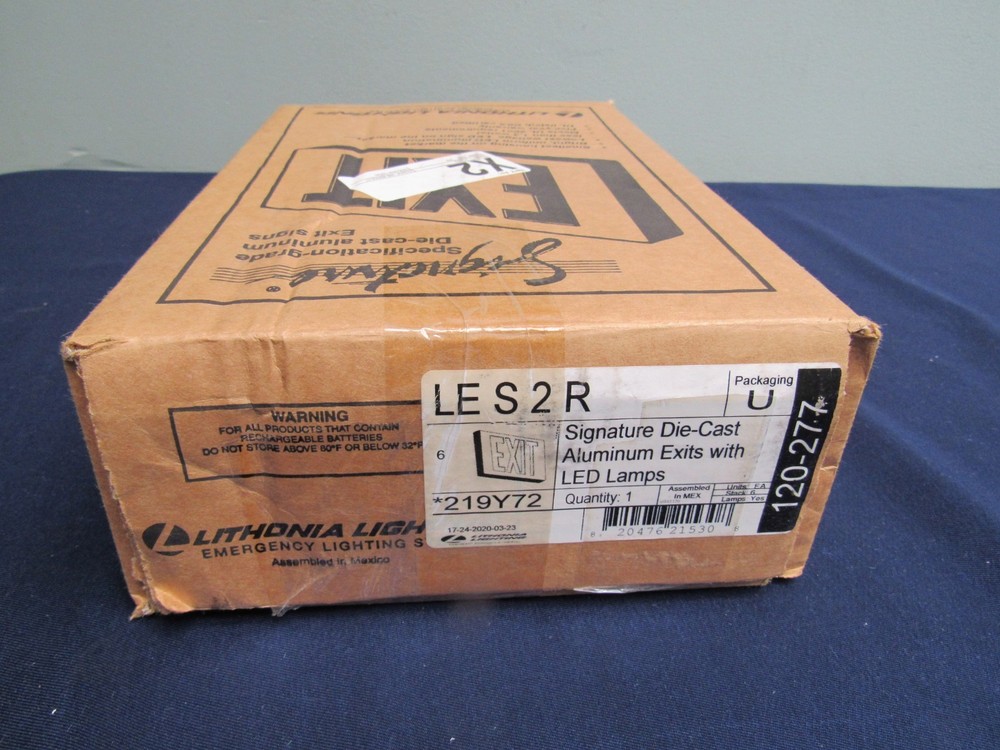 Lithonia Lighting Le S 2 R Exit Sign, Black, 2 Face(S), Led, Universal Mount,