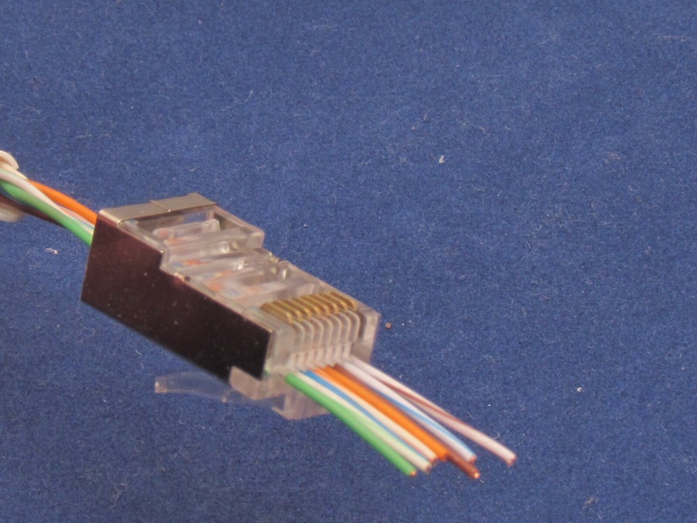 1000 CAT5e RJ45 Network Shielded Modular Plug 8P8C Connector End Pass Through