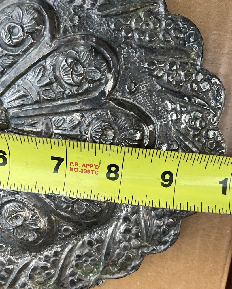 Antique Ornate 800 Silver Mirror