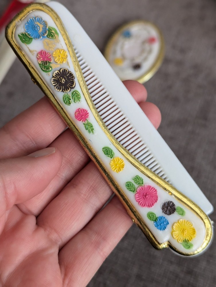 Vintage Plastic Combs and Mini Plastic New Orleans Mirror