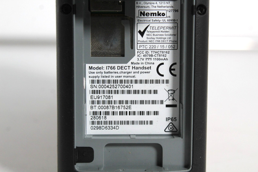 NEC 1766 Dect Handset for Office w/ Battery