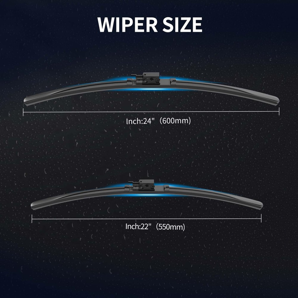 Front Windshield Wiper Blades Set for Benz EClass 20172023, All Weather