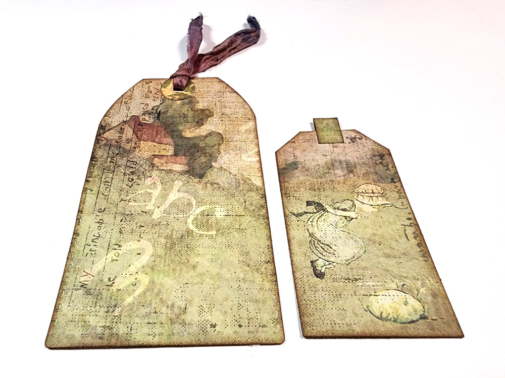 Easter Tag Pockets Ephemera OOAK #4 3D Art Junk Journal Handmade