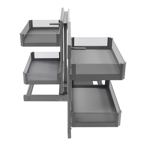 Blind Corner Pull Out Pantry Racks Left&Right Open Min Opening 14.57" W/4 Basket