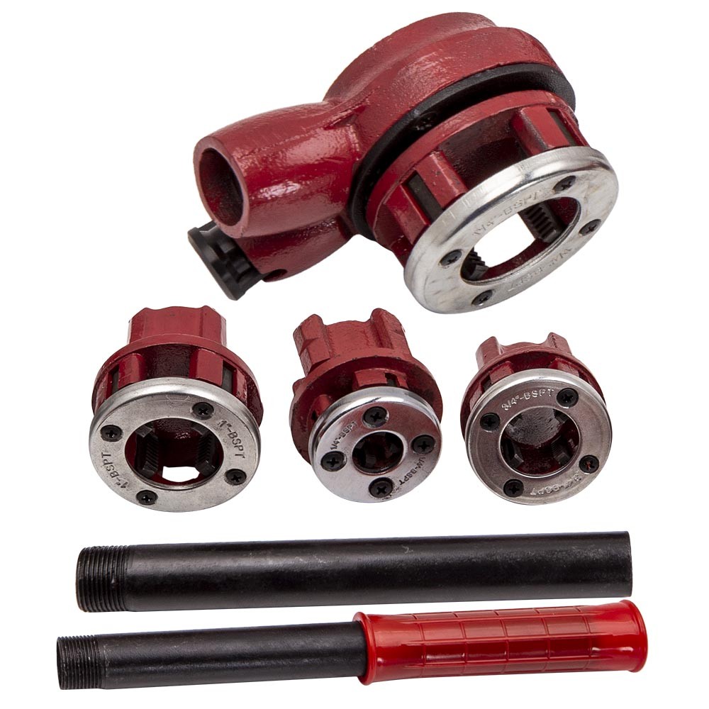 Ratcheting Pipe Threader Die Handle Hinge Plate Head Tool Kit 1/4'' 3/8''