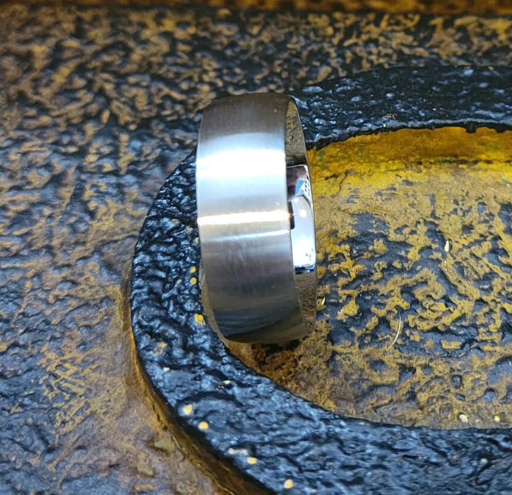 Men's Custom Engraved Silver Wedding Ring - Personalized Handwriting Ring