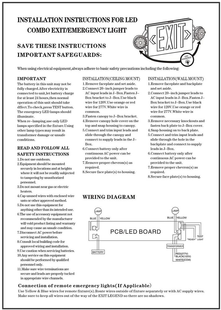 2 Pack LED Exit Sign Emergency Light–Hi Output Compact Combo UL listed (Green)