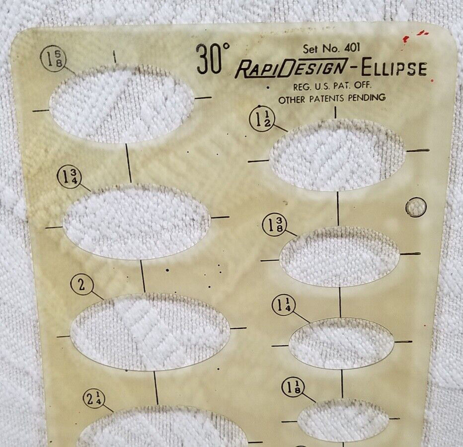 BEROL RAPIDESIGN #401 30° TEMPLATE ENGINEERING DRAFTING ARCHITECT TOOL GUIDE