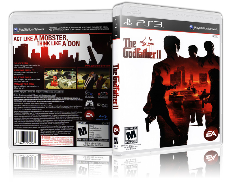 The Godfather II - Custom Replacement PS3 Cover and Case. NO GAME!!