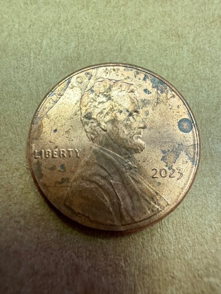 2023-P Lincoln Shield Cent - Die Clash on Reverse