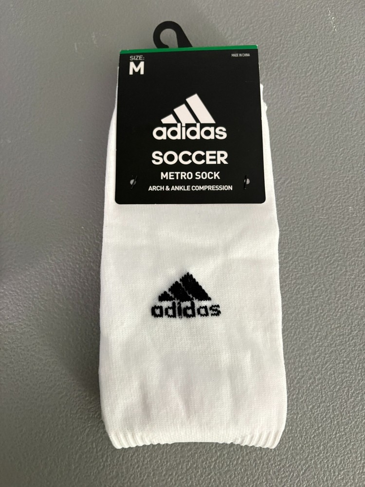 Adidas Soccer Metro Sock White Size Medium