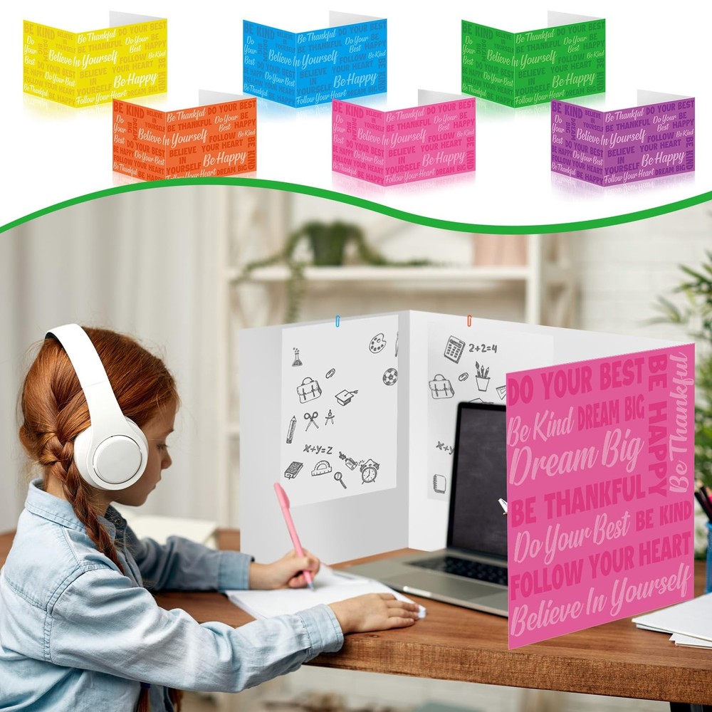 24 Pcs Inspirational Privacy Folders Standard for Students Cardboard Shields ...