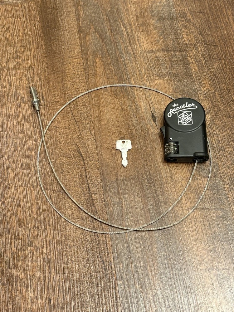 Vintage Ski Tote The Recoiler Retractable Cable Lock 3-Digit Combination